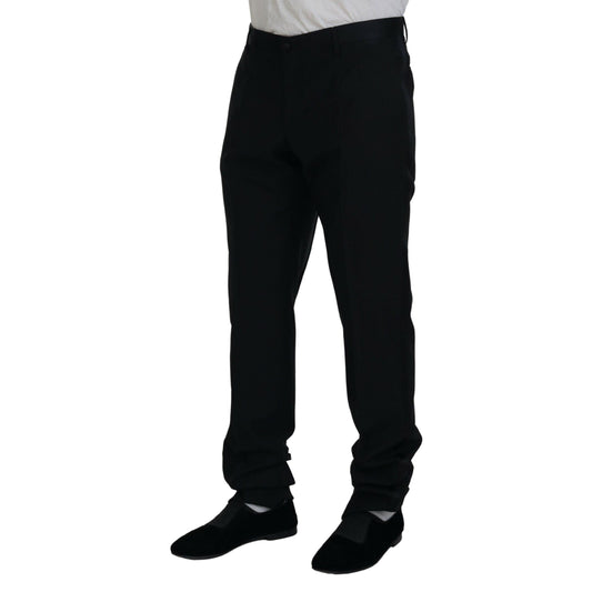 Dolce & Gabbana Black Dress Wool Silk Trouser Pants