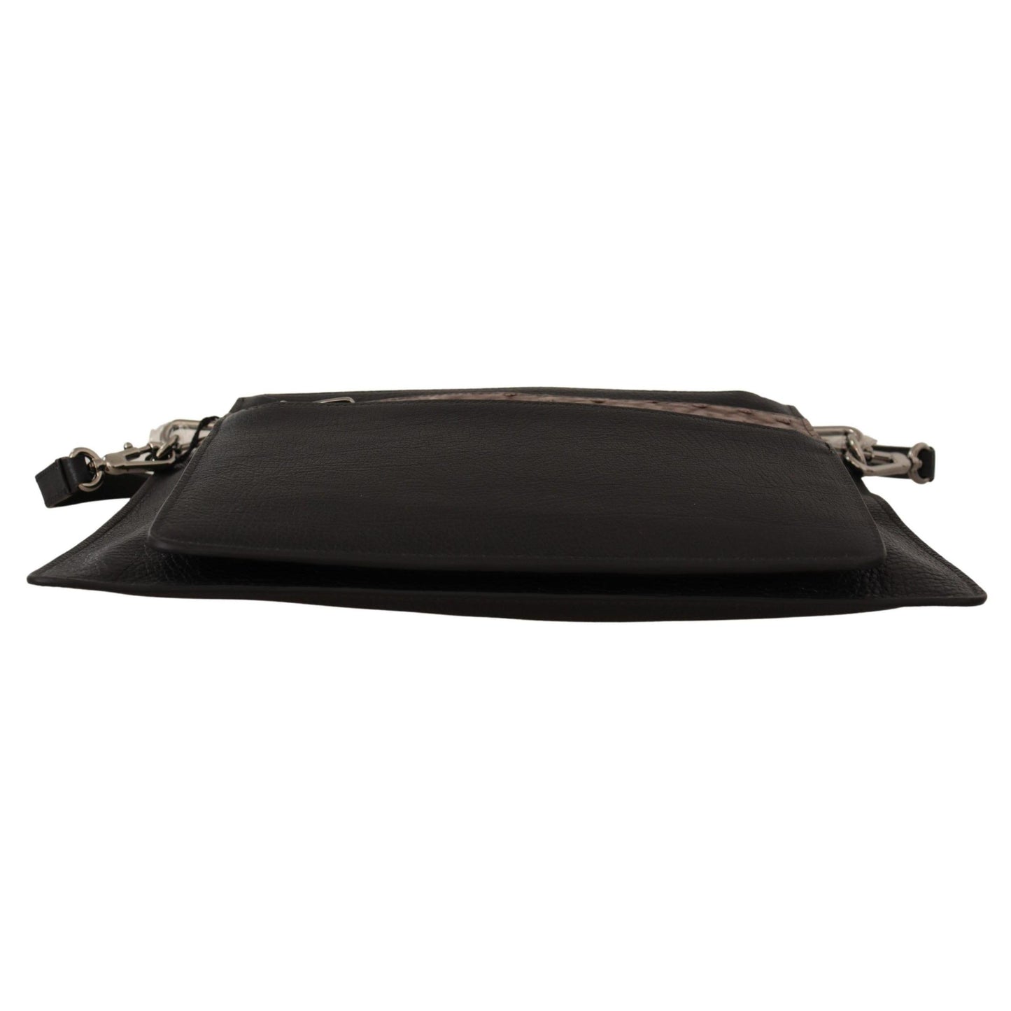 Dolce & Gabbana Black Exotic Leather Shoulder Sling Alta Sartoria Bag