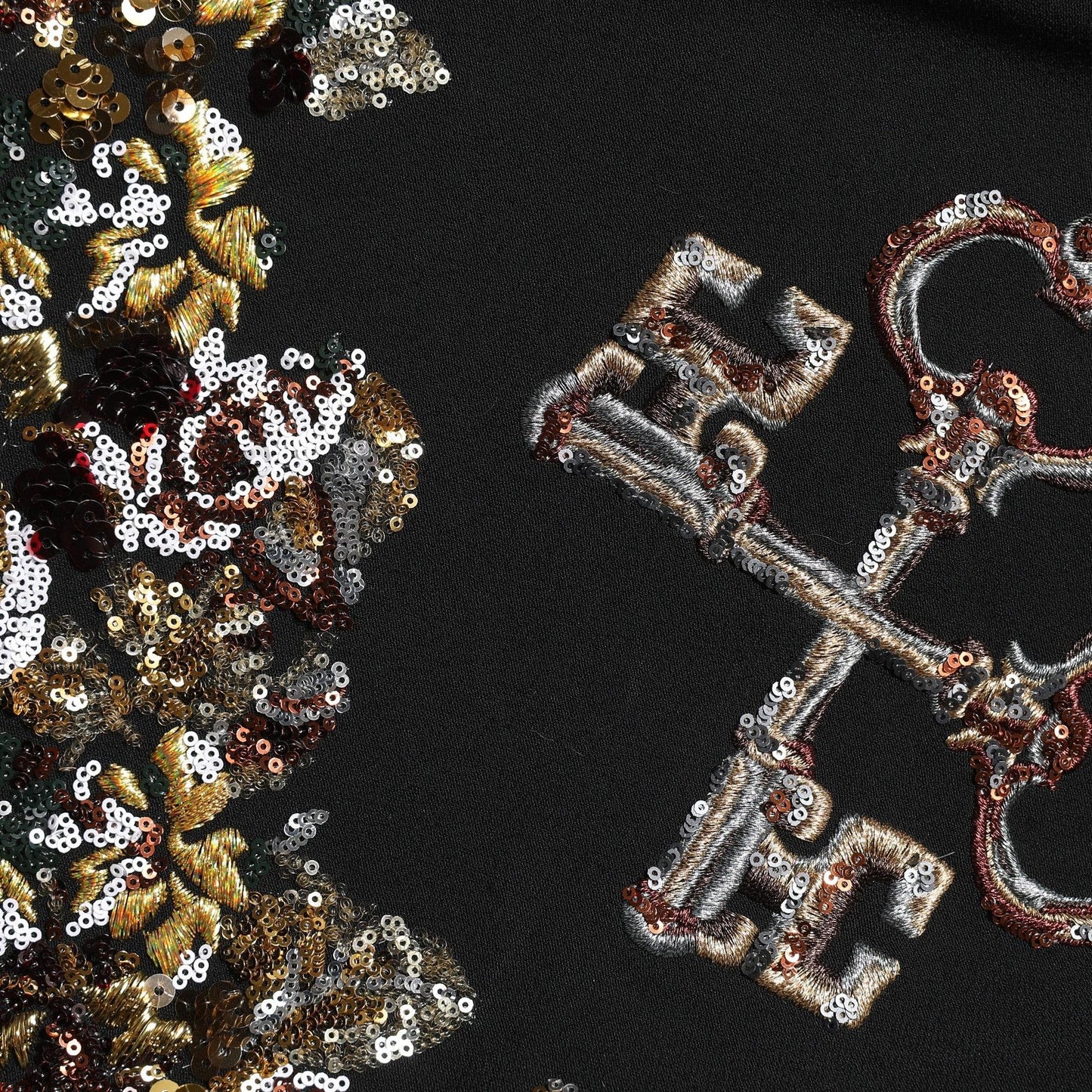 Dolce & Gabbana Black Floral Embellished A-line Mini Skirt