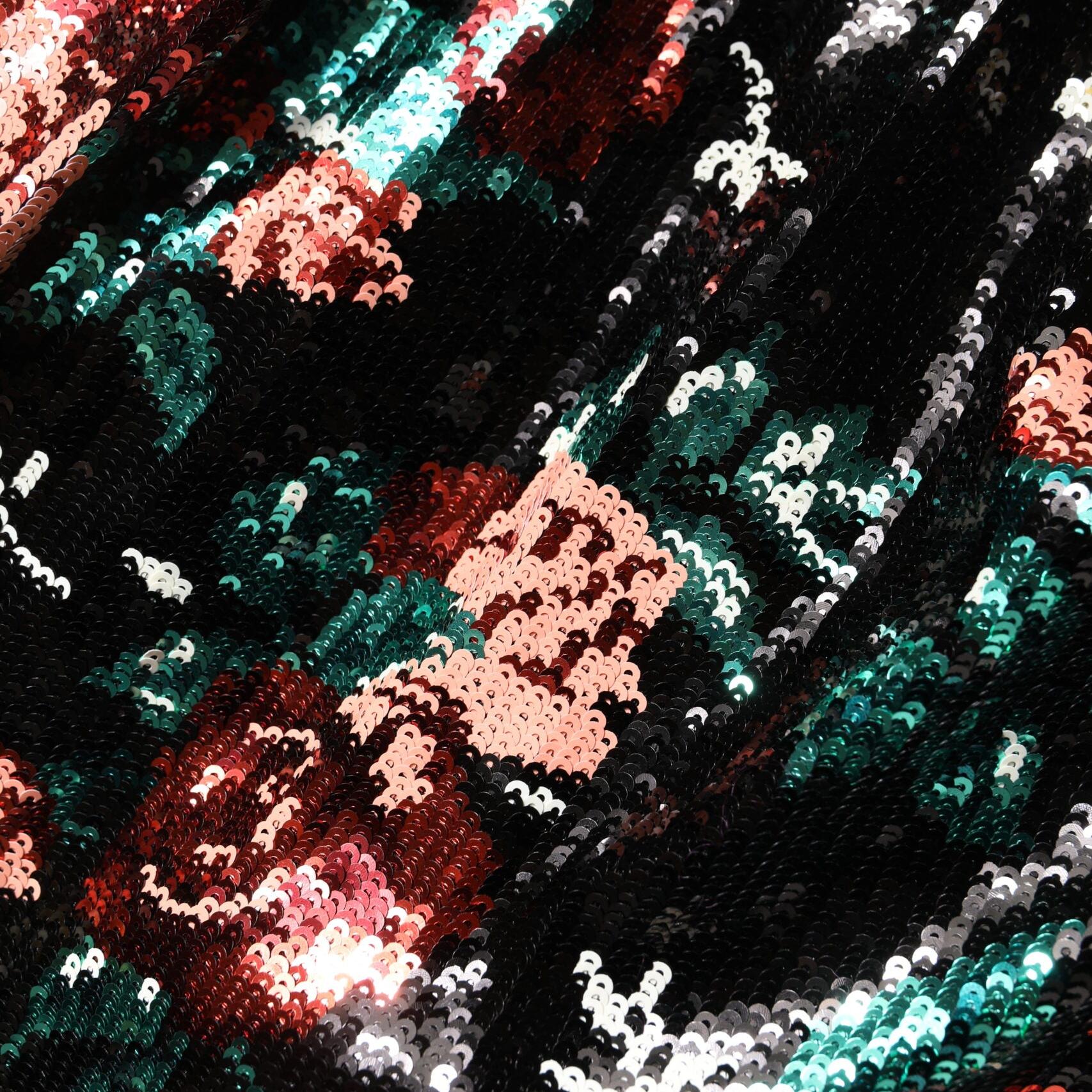Dolce & Gabbana Black Floral Sequin Sleeveless Sheath Dress