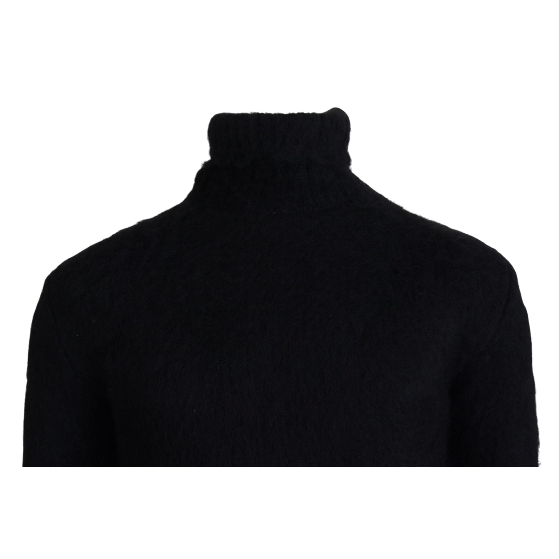 Dolce & Gabbana Black Gold Turtleneck Mohair Pullover Mens Sweater