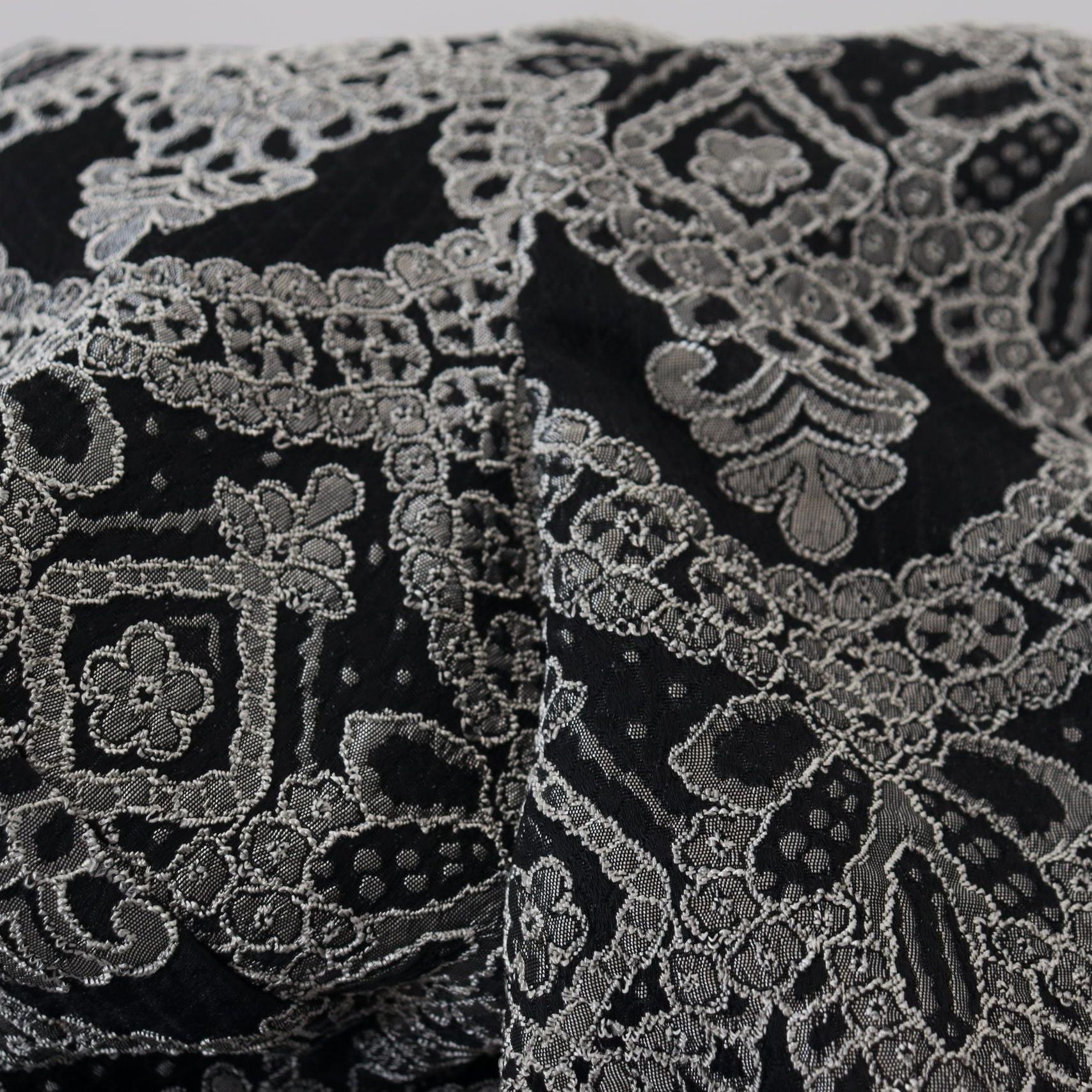 Dolce & Gabbana Black Gray Jacquard Sheath Bodycon Dress