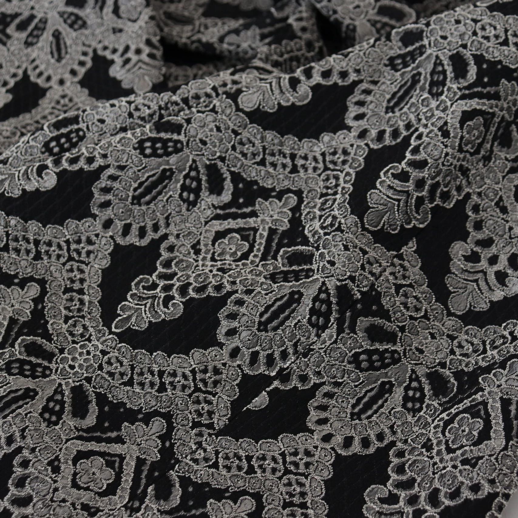 Dolce & Gabbana Black Gray Jacquard Sheath Bodycon Dress