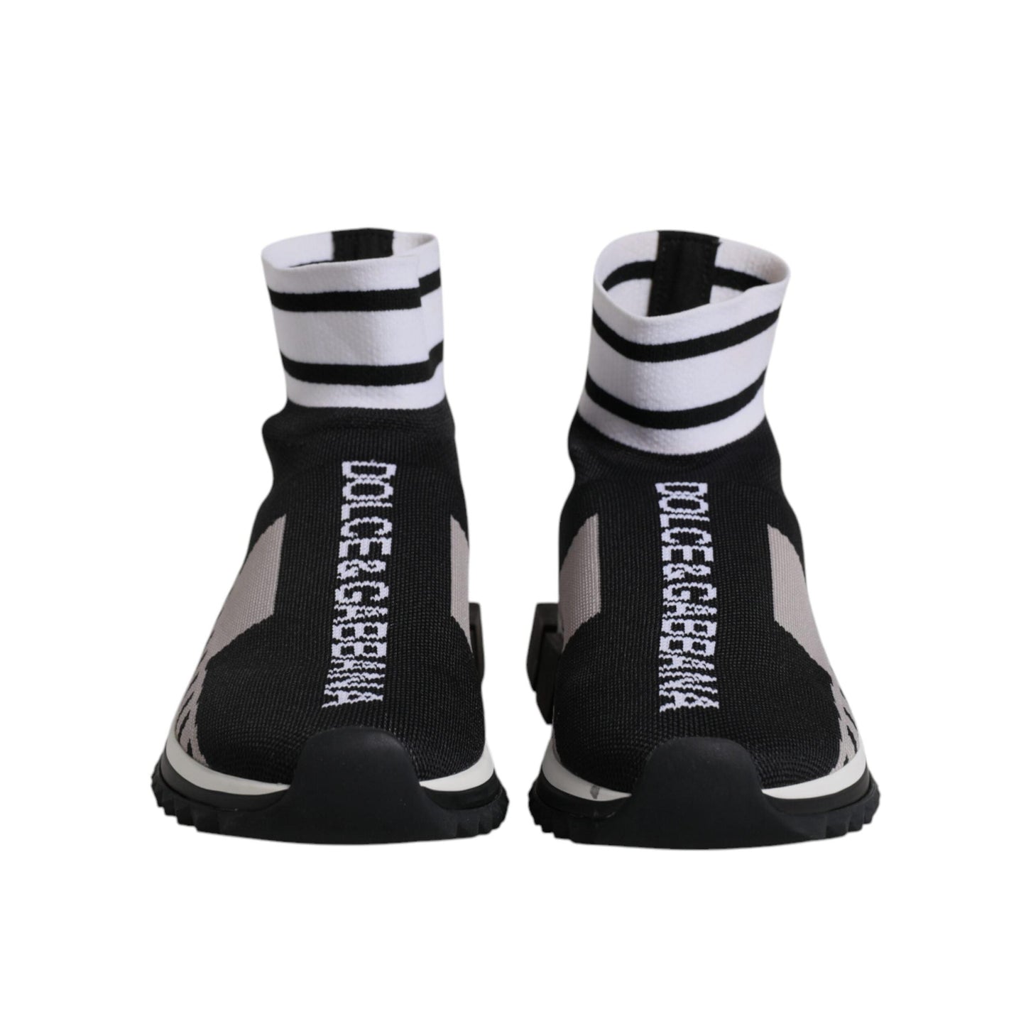 Dolce & Gabbana Black Gray Sorrento Socks Women Sneakers Shoes