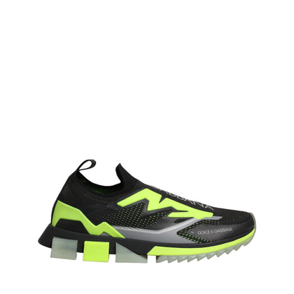 Dolce & Gabbana Black Green Sorrento Low Top Sneakers Shoes