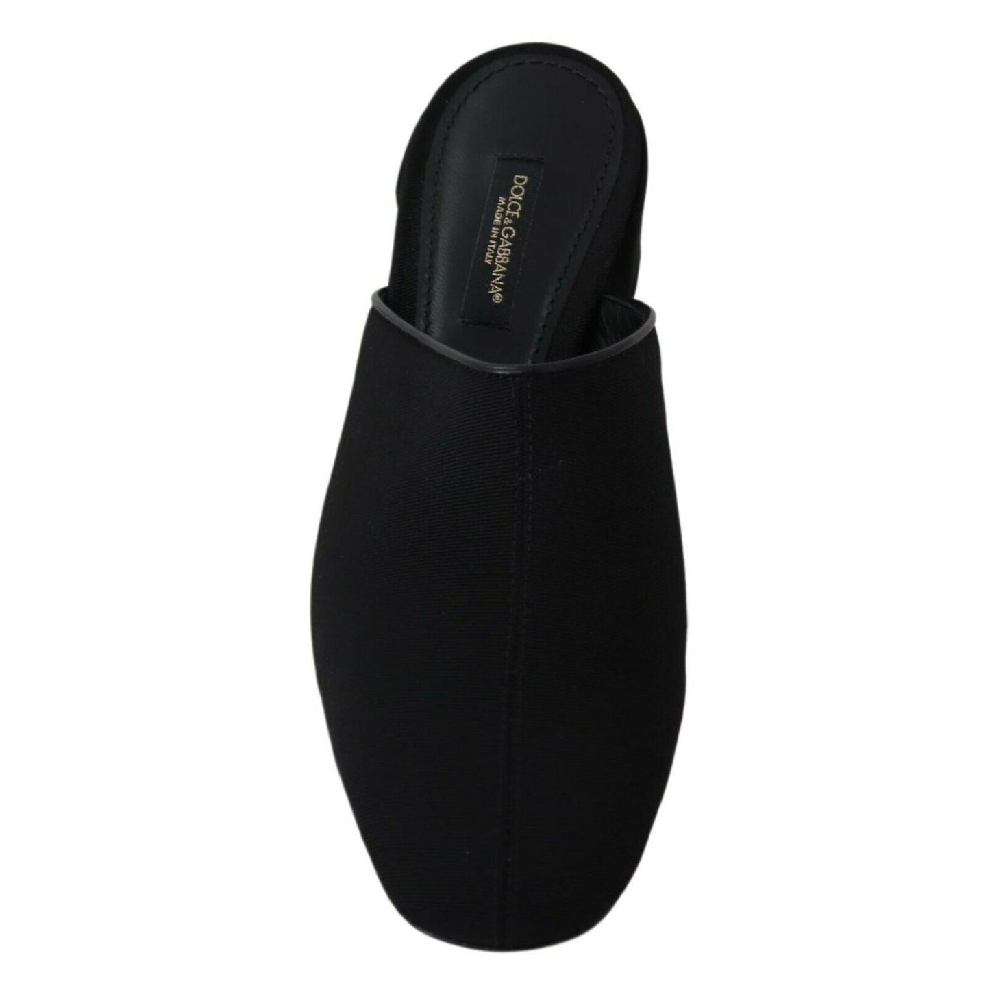 Dolce & Gabbana Black Grosgrain Slides Sandals Women Shoes