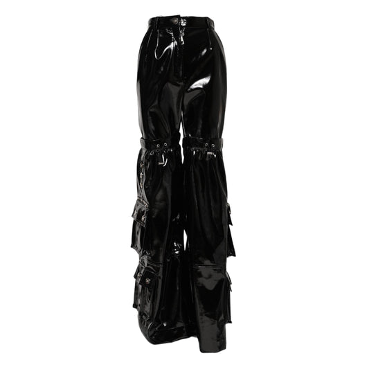 Dolce & Gabbana Black High Waist Cargo Bootcut Pants