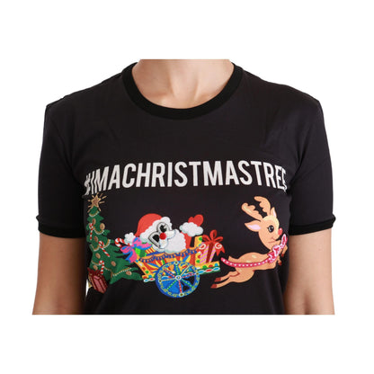 Dolce & Gabbana Black #ImAChristmasTree Crewneck Top T-shirt