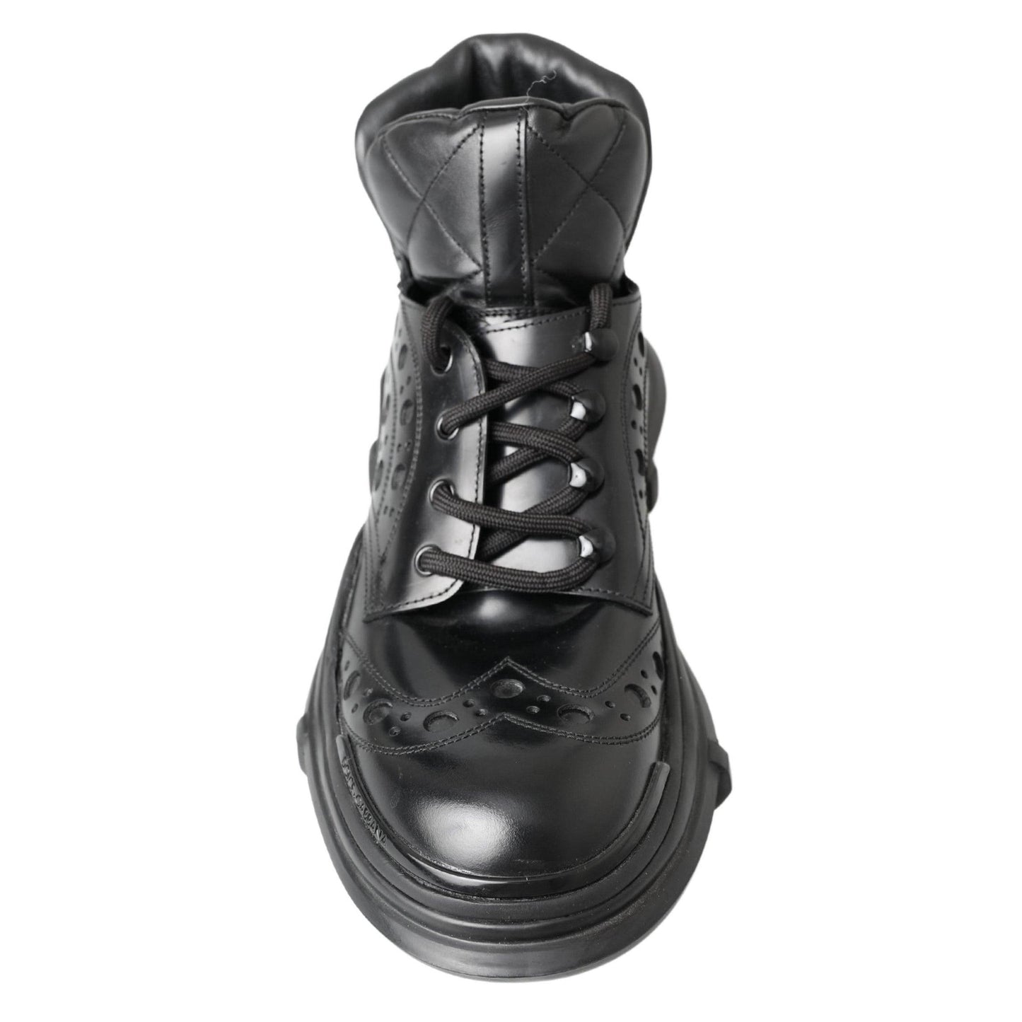 Dolce & Gabbana Black Leather Ankle Casual Boots