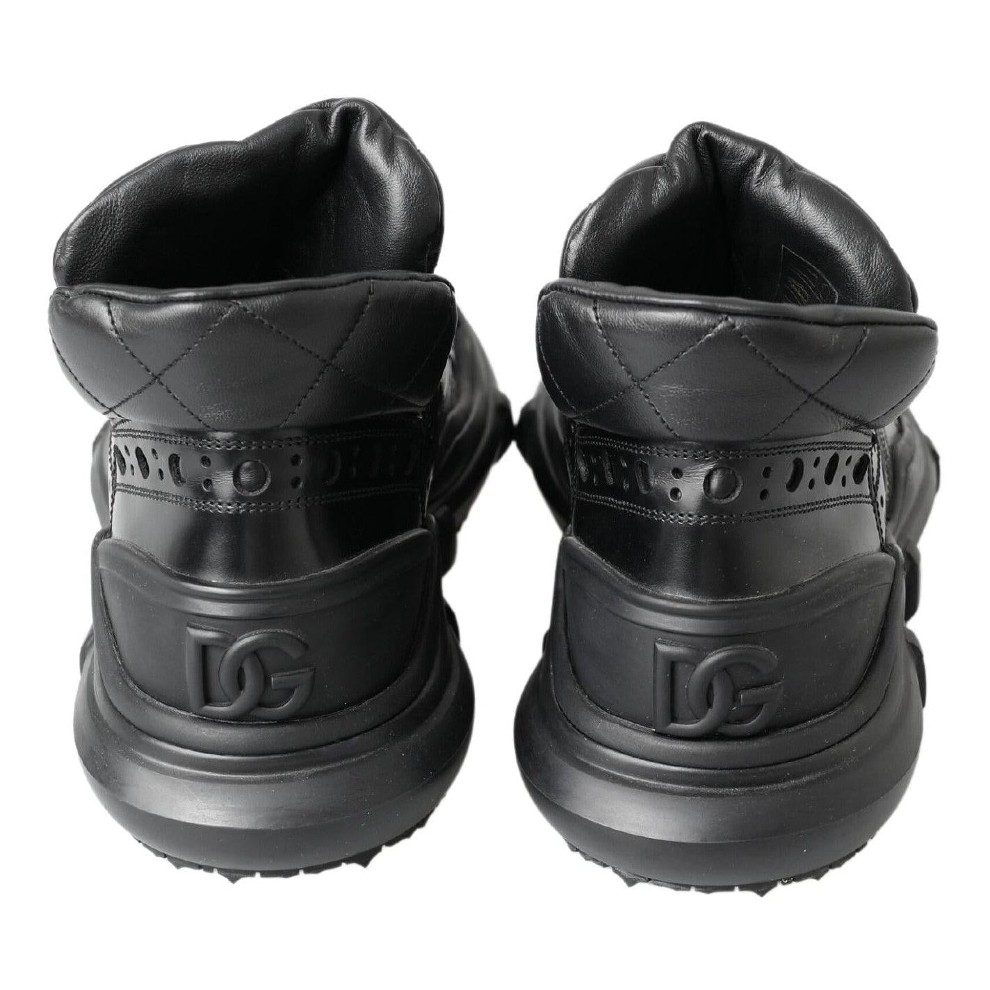 Dolce & Gabbana Black Leather Ankle Casual Boots