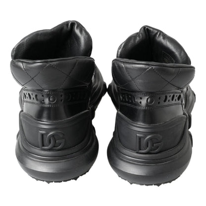 Dolce & Gabbana Black Leather Ankle Casual Boots