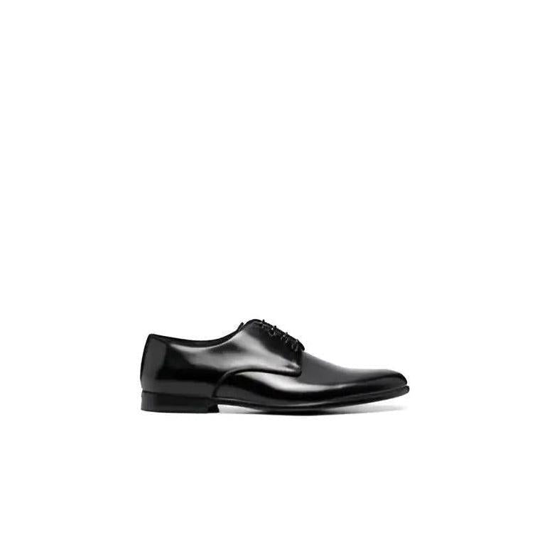 Dolce & Gabbana Black Leather Derby Formal Shoes
