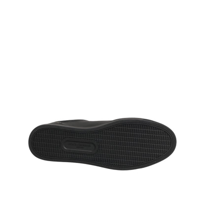 Dolce & Gabbana Black Leather Heart Embellished Sneakers Shoes
