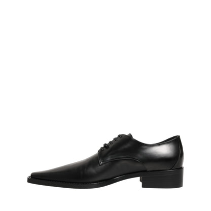 Dolce & Gabbana Black Leather Lace Up Derby Dress Shoes