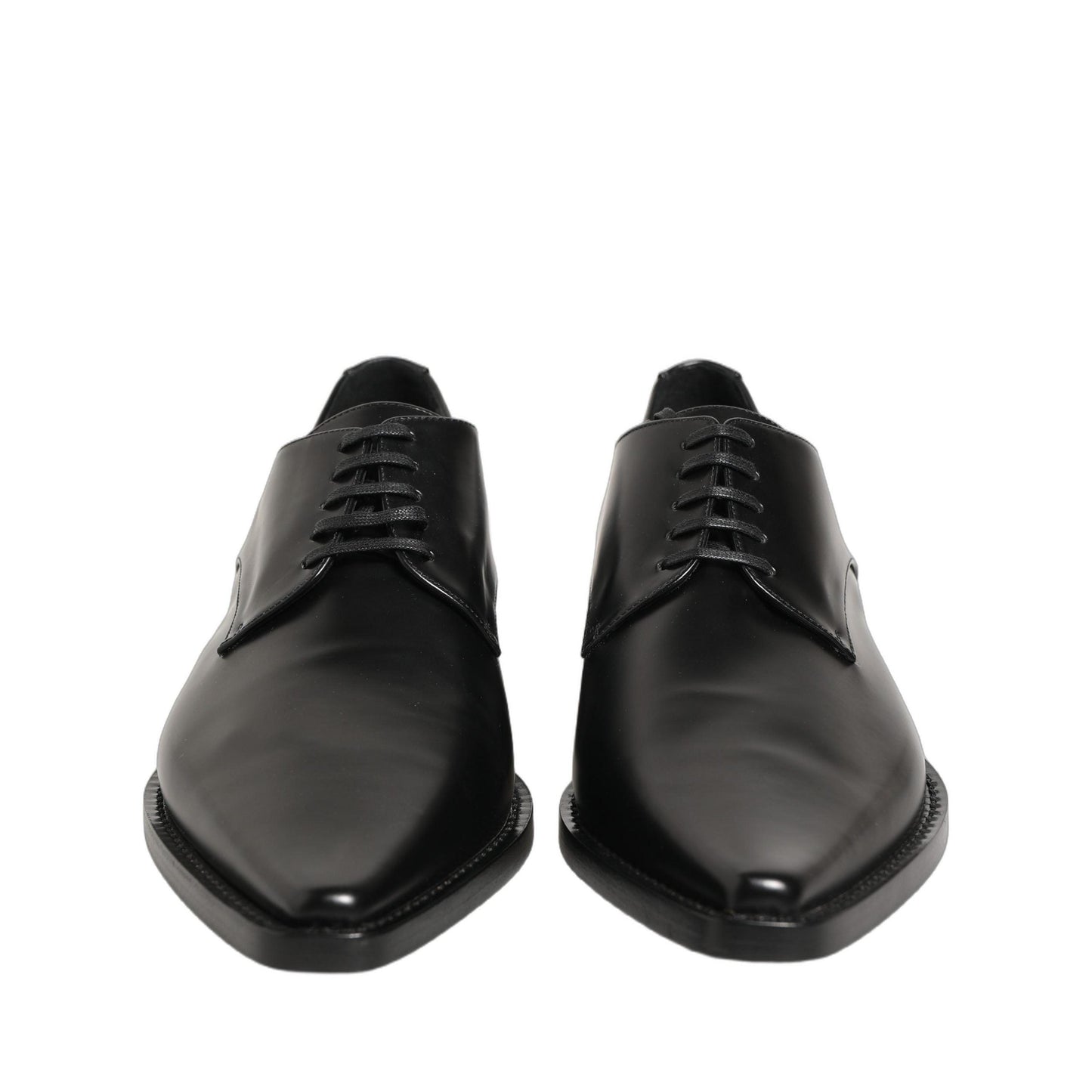 Dolce & Gabbana Black Leather Lace Up Derby Dress Shoes