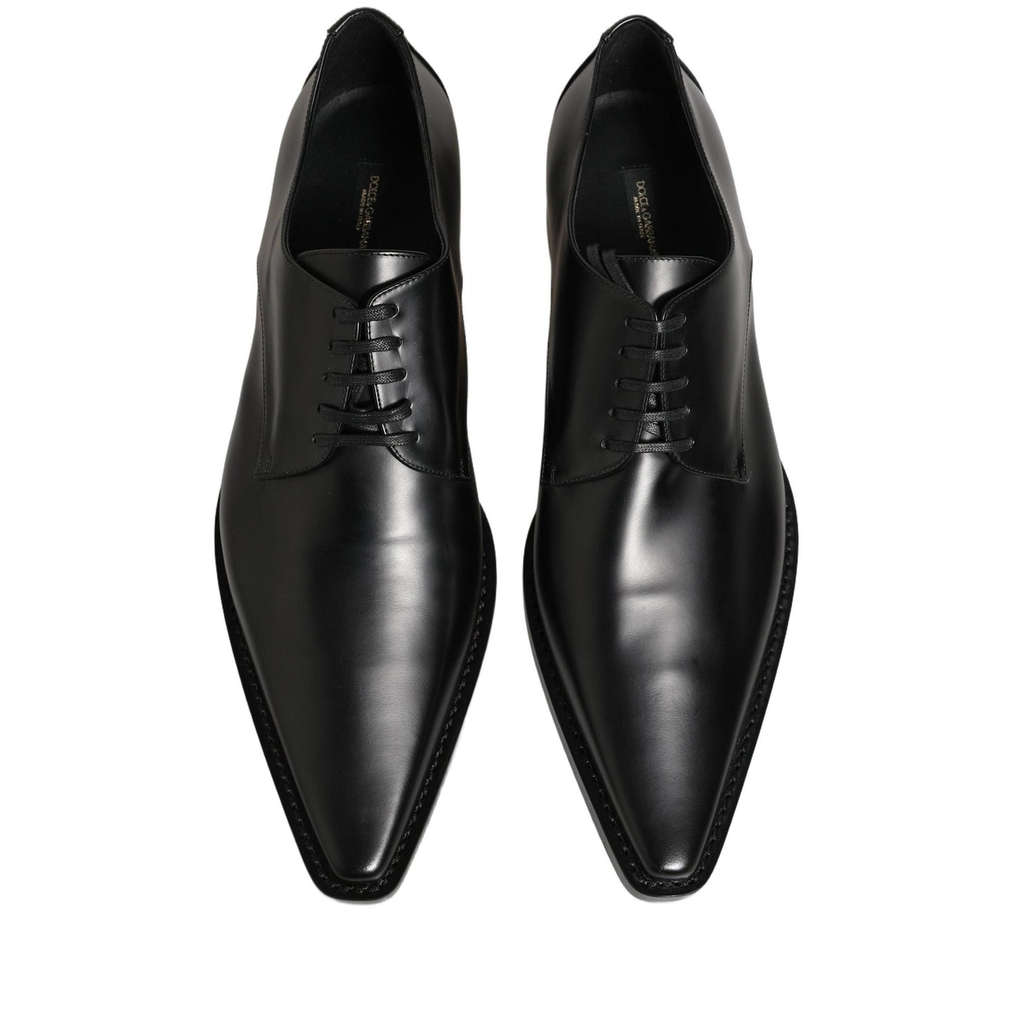 Dolce & Gabbana Black Leather Lace Up Derby Dress Shoes