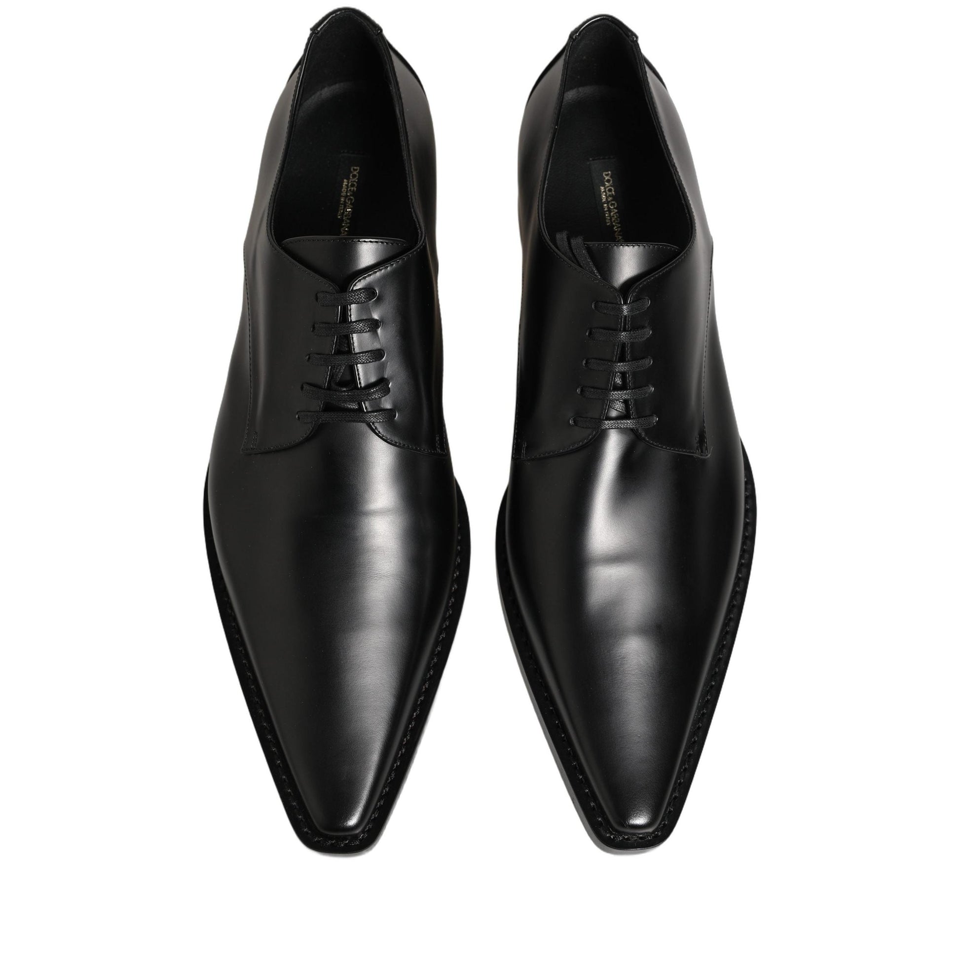 Dolce & Gabbana Black Leather Lace Up Derby Dress Shoes