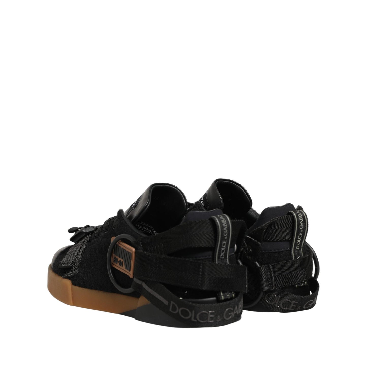 Dolce & Gabbana Black Leather Low Trainers Men Sneakers Shoes