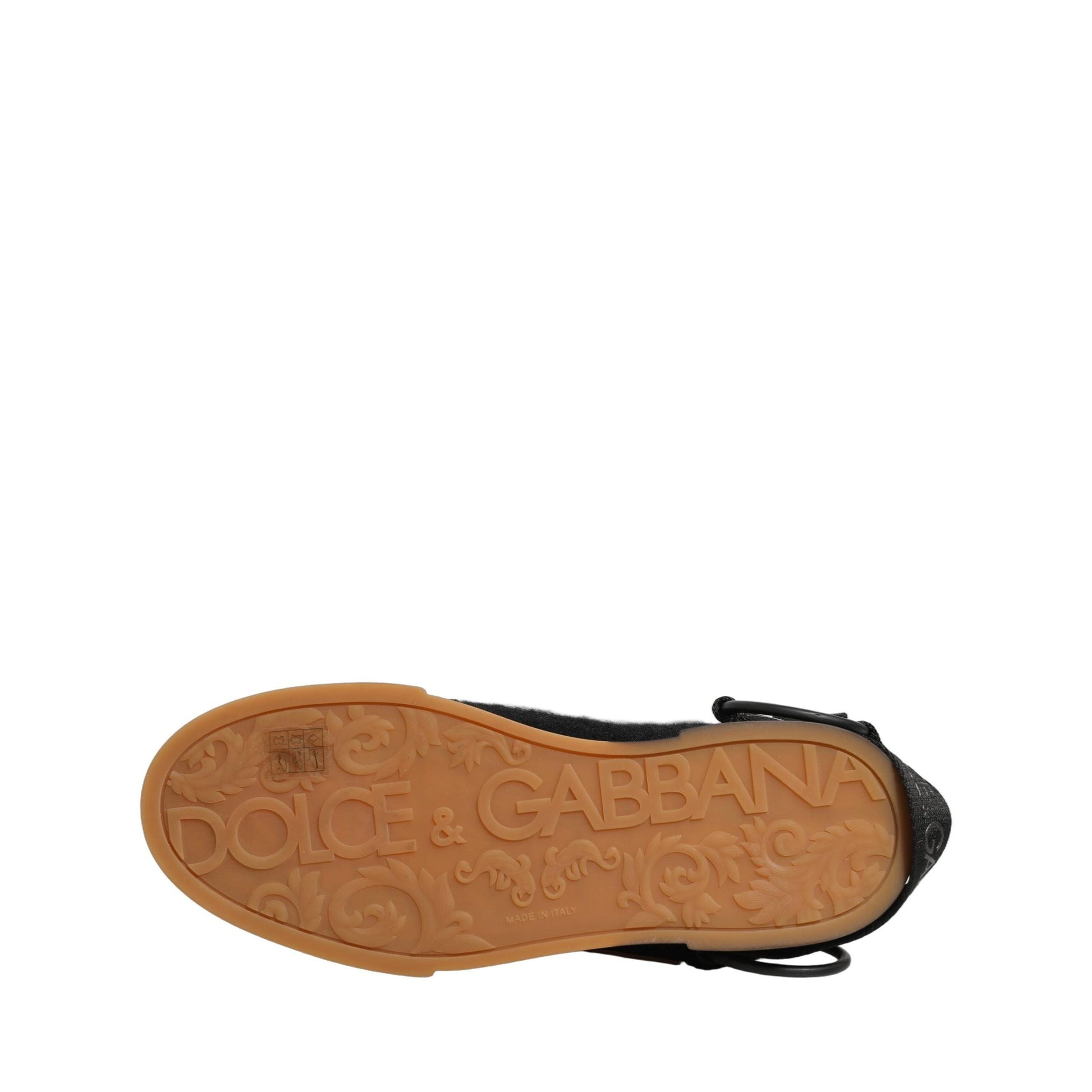 Dolce & Gabbana Black Leather Low Trainers Men Sneakers Shoes