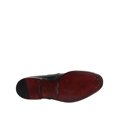 Dolce & Gabbana Black Leather Monk Strap Derby Formal Shoes
