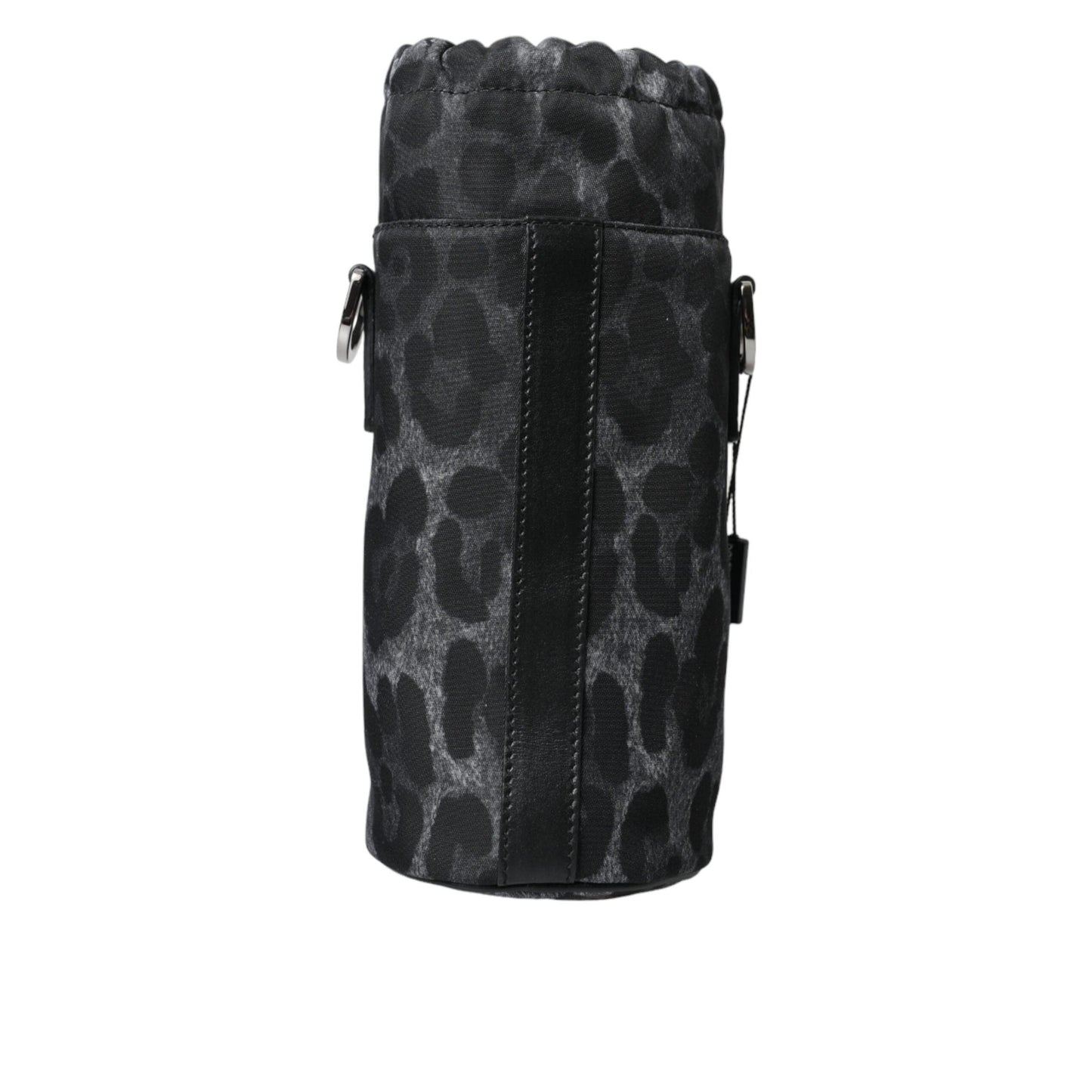 Dolce & Gabbana Black Leopard Round Slim Tote Bottle Cage Bag