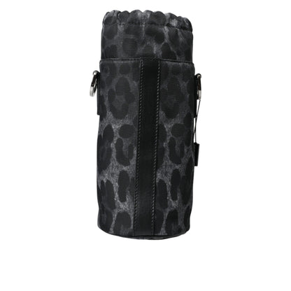 Dolce & Gabbana Black Leopard Round Slim Tote Bottle Cage Bag