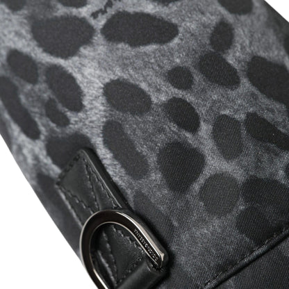 Dolce & Gabbana Black Leopard Round Slim Tote Bottle Cage Bag