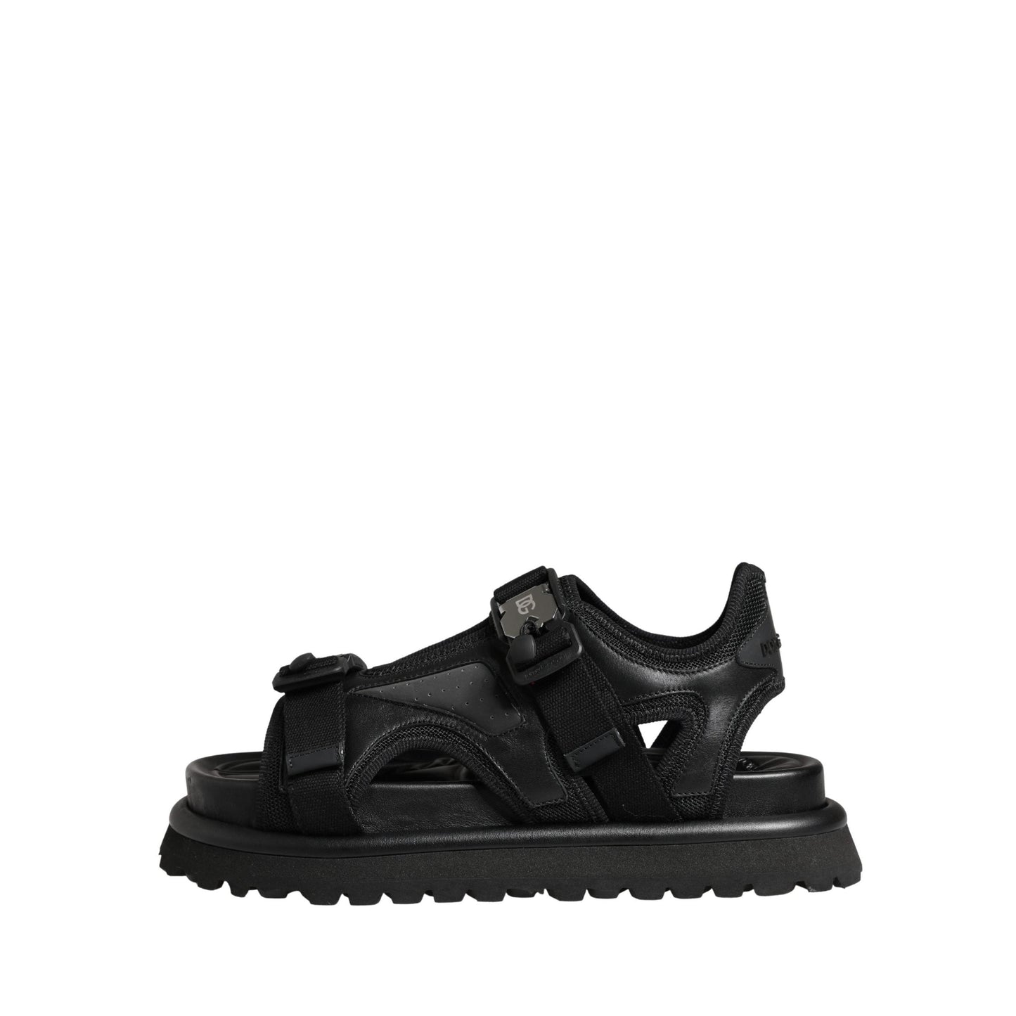 Dolce & Gabbana Black Logo Detailed Men Chunky Sandals Shoes