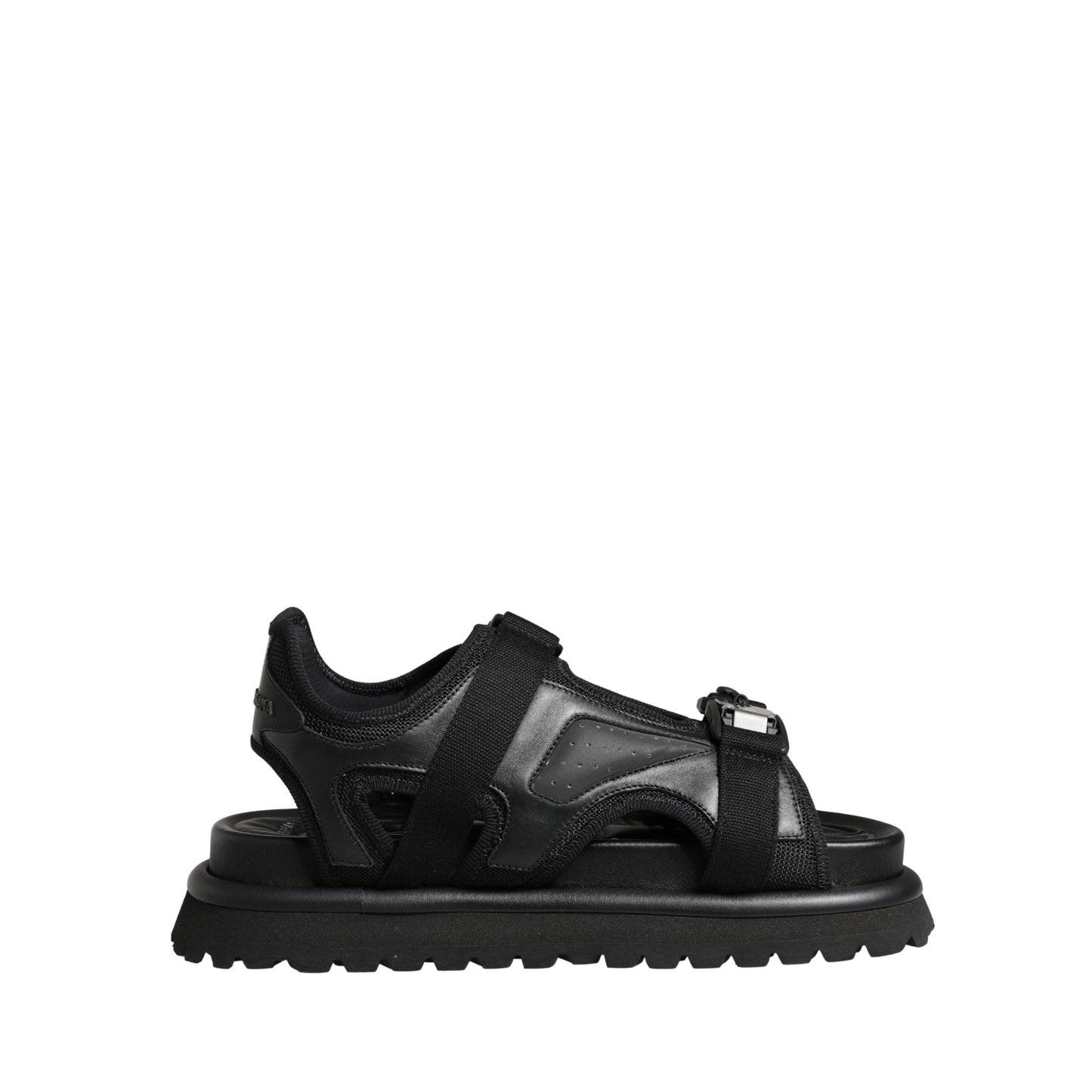 Dolce & Gabbana Black Logo Detailed Men Chunky Sandals Shoes