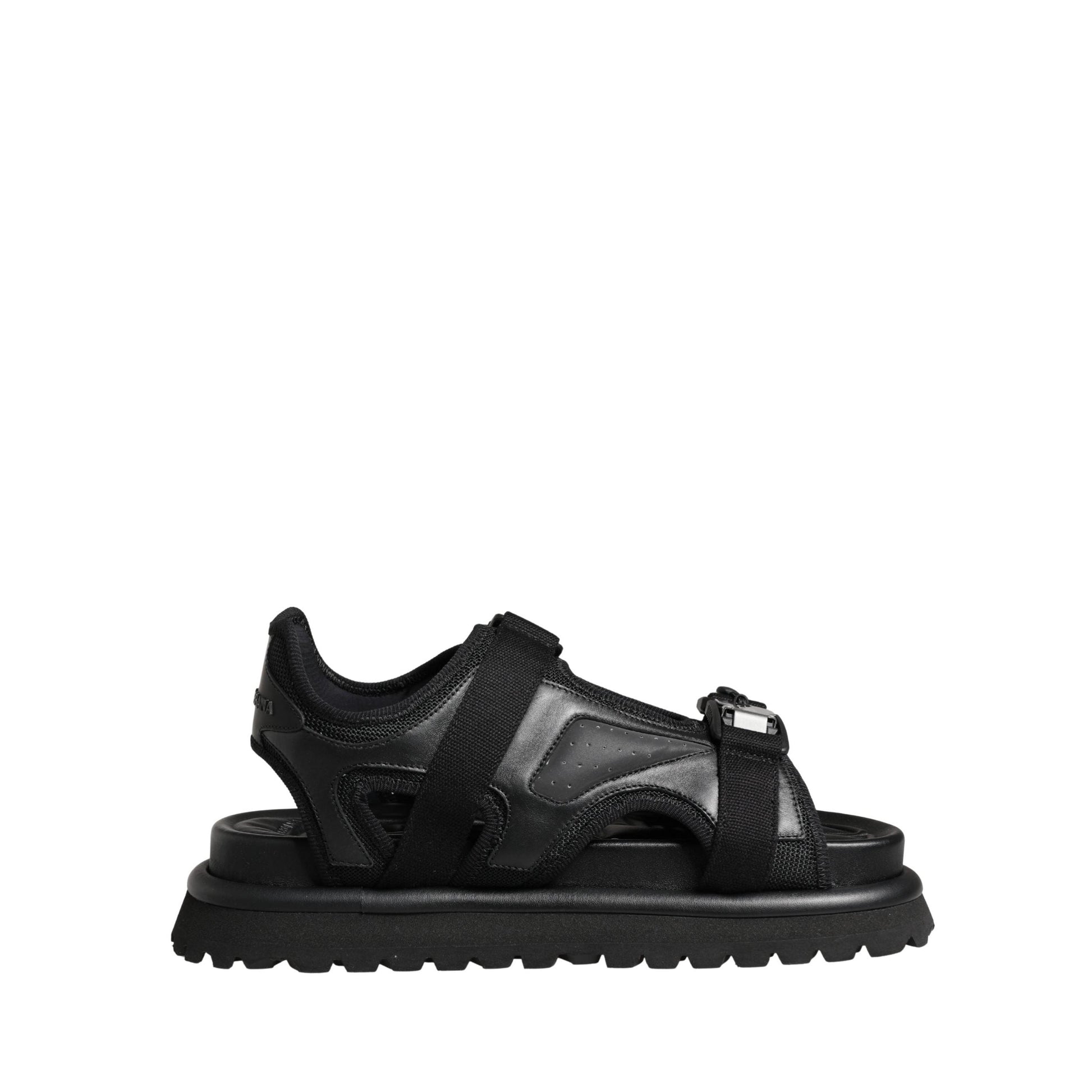 Dolce & Gabbana Black Logo Detailed Men Chunky Sandals Shoes