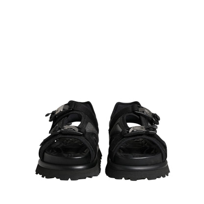 Dolce & Gabbana Black Logo Detailed Men Chunky Sandals Shoes