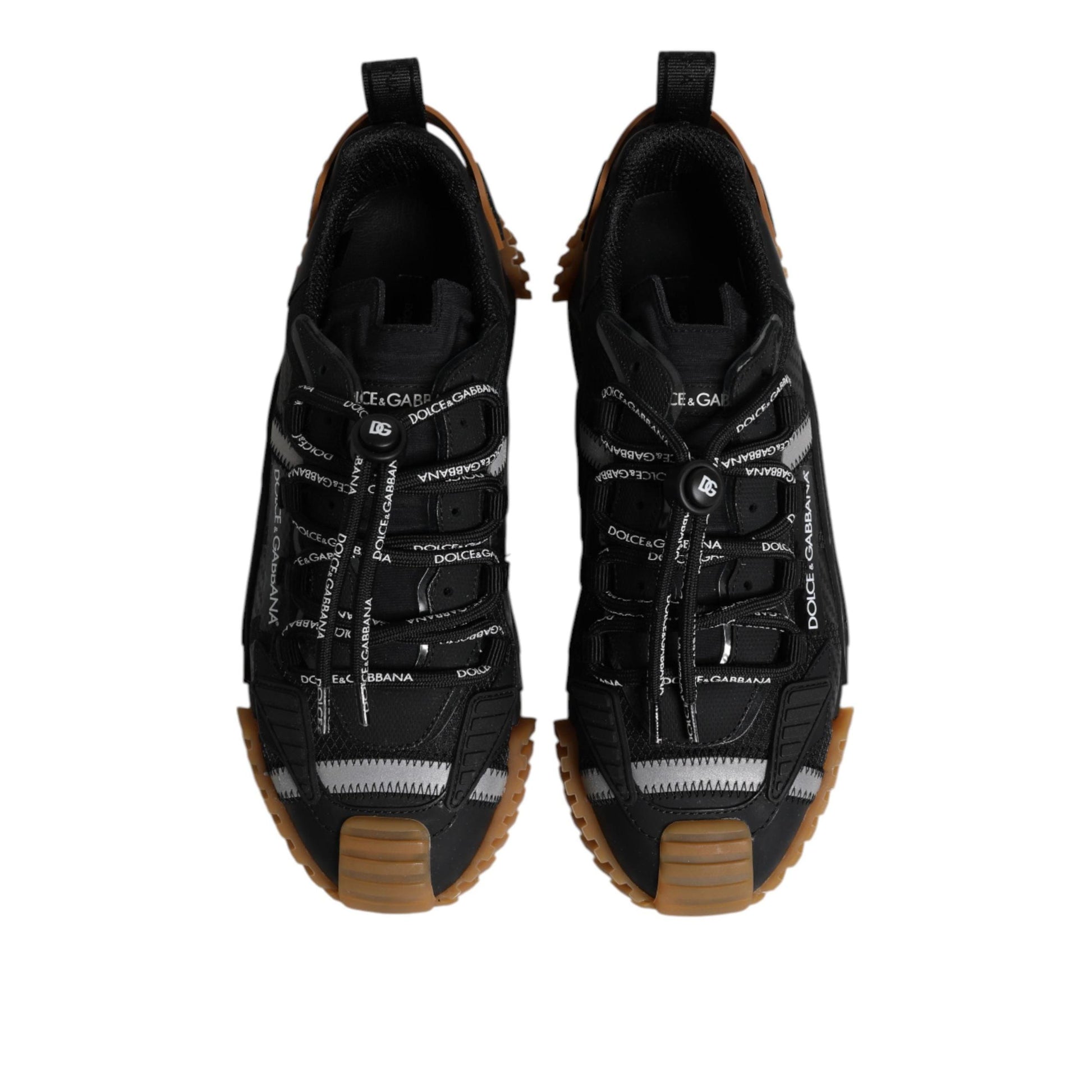 Dolce & Gabbana Black Logo Lace Up Low Top NS1 Sneakers Shoes