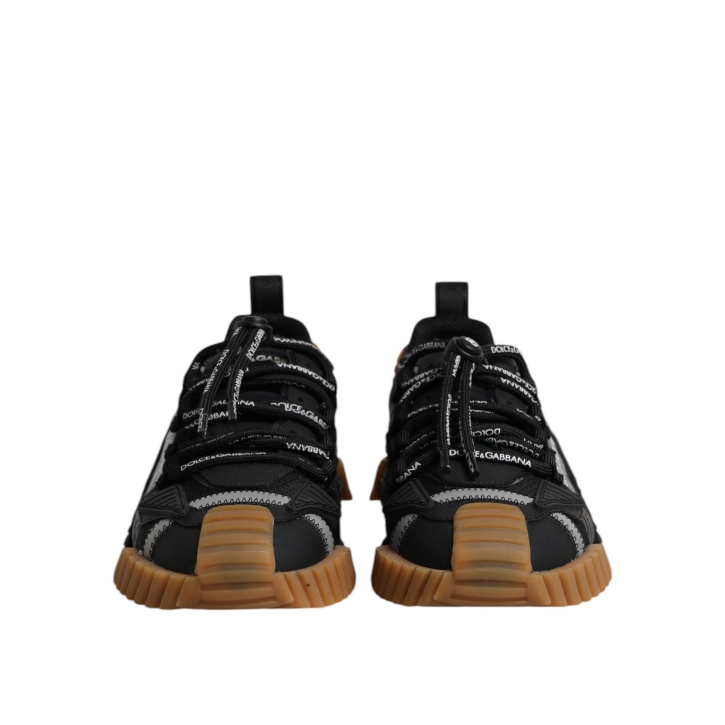 Dolce & Gabbana Black Logo Lace Up Low Top NS1 Sneakers Shoes
