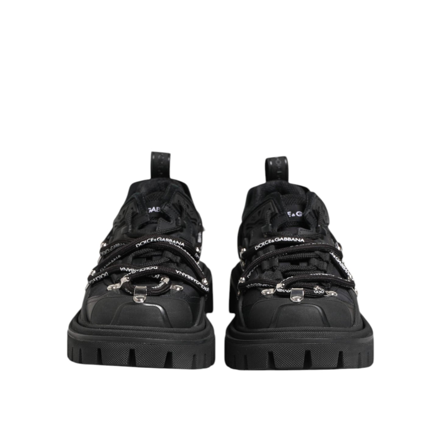 Dolce & Gabbana Black Low Top Lace Up Trekking Sneakers Shoes