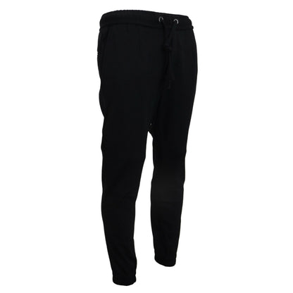 Dolce & Gabbana Black Mens Sport Wool Sweatpants Pants