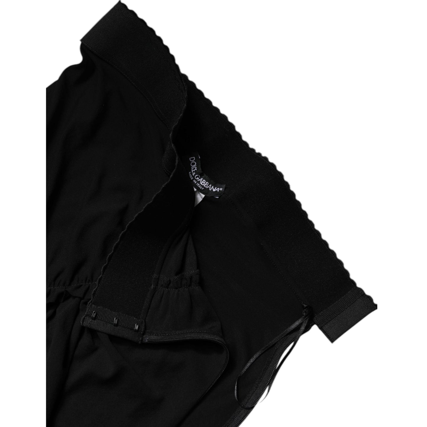 Dolce & Gabbana Black Mermaid Cut High Waist Midi Skirt