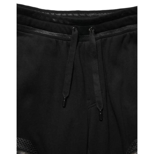 Dolce & Gabbana Black Mid Waist Cargo Jogger Sweatpants Pants