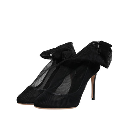 Dolce & Gabbana Black Nylon Mesh Sock Style Boots Shoes