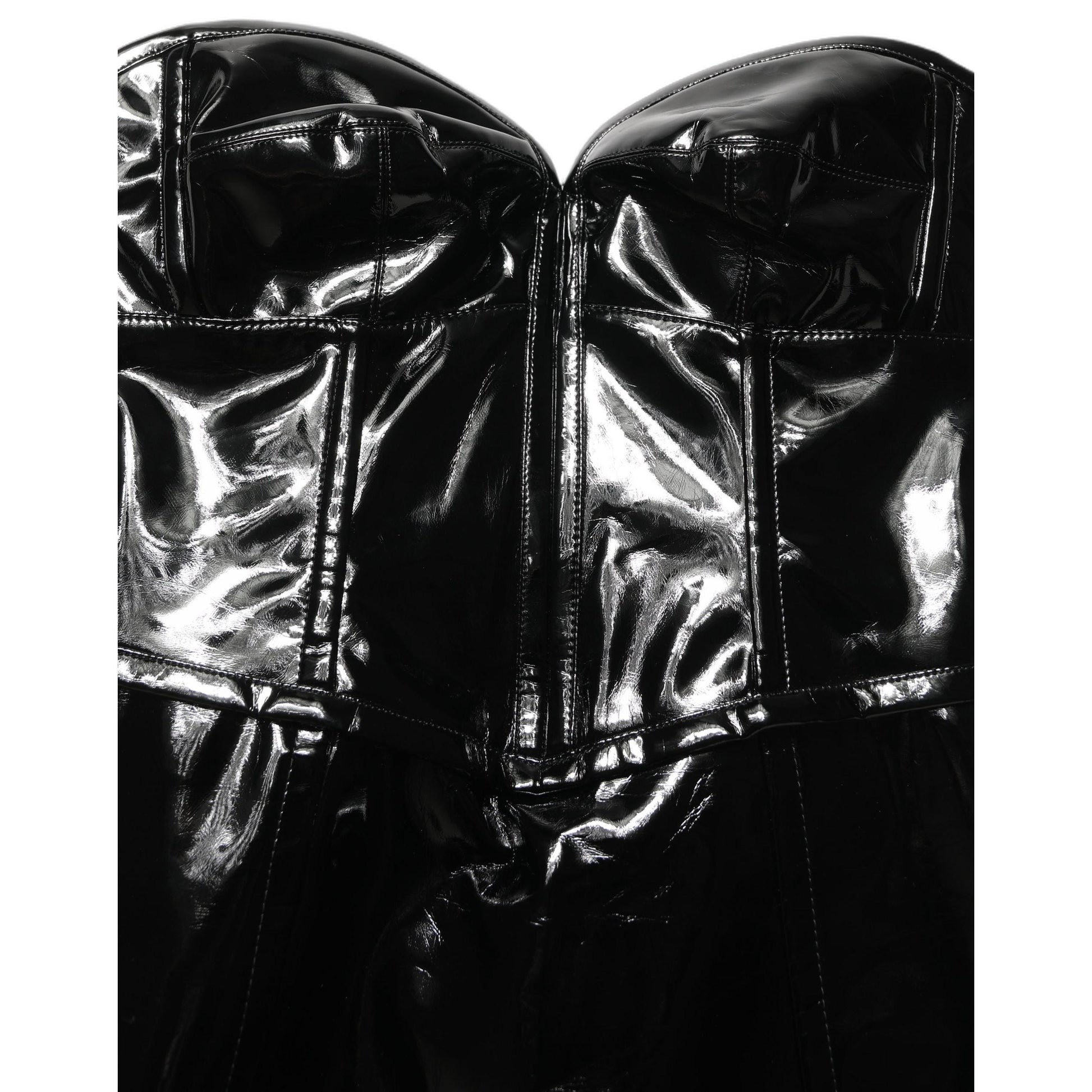 Dolce & Gabbana Black Patent Leather Corset Style Mini Dress