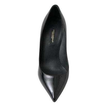 Dolce & Gabbana Black Patent Leather High Heels Pumps Shoes