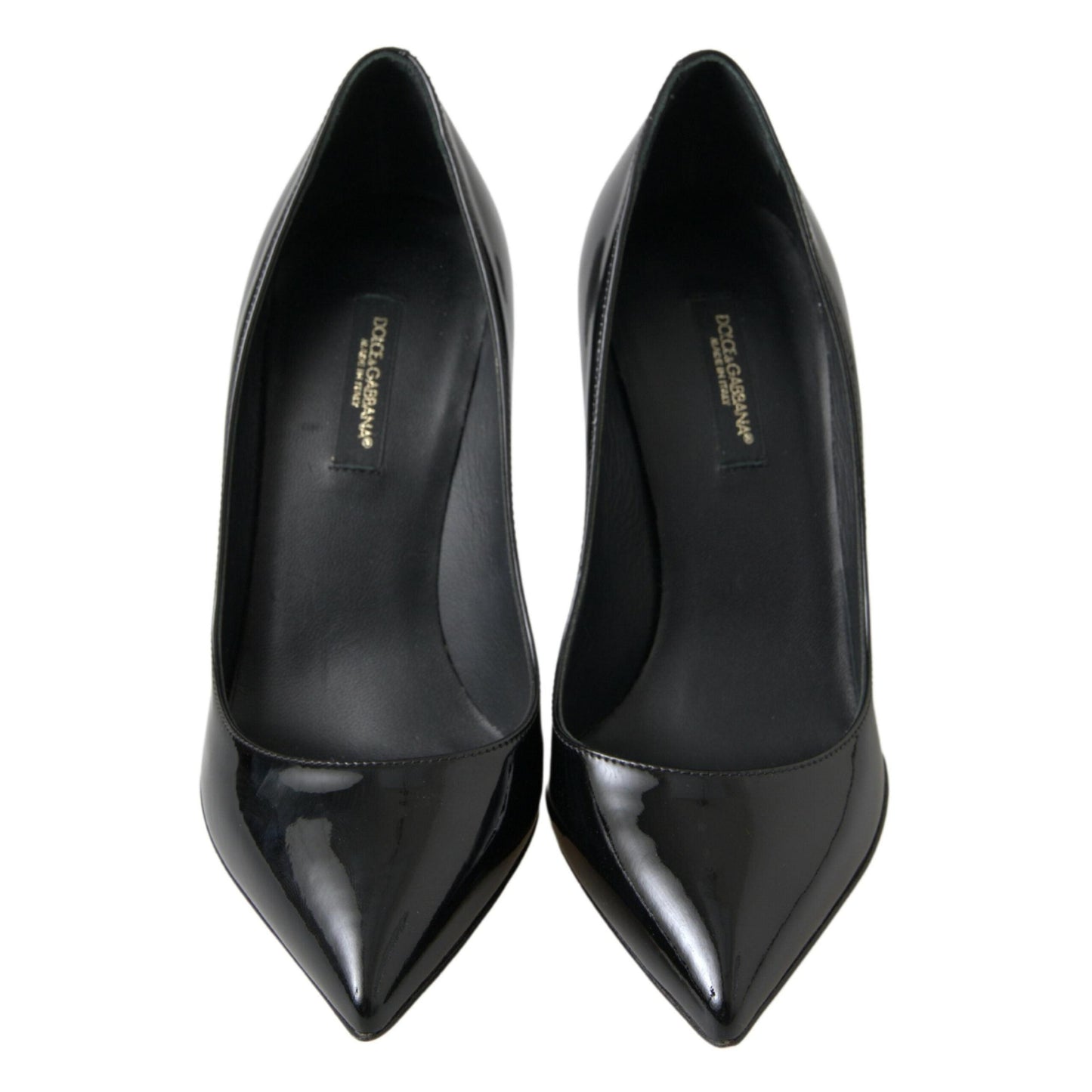 Dolce & Gabbana Black Patent Leather High Heels Pumps Shoes