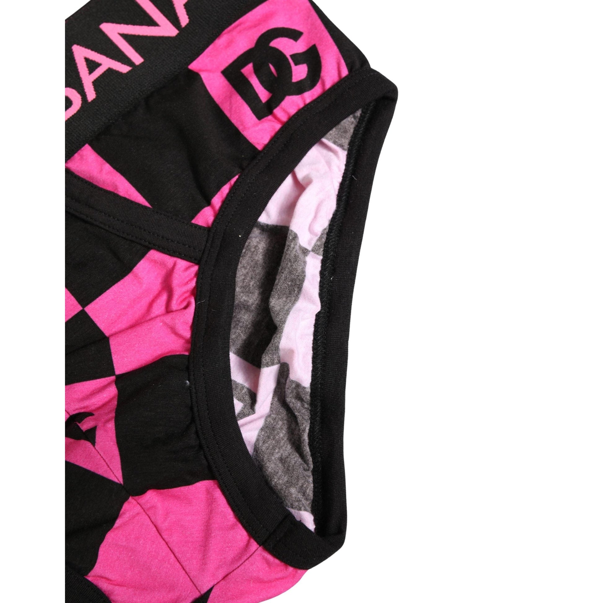Dolce & Gabbana Black Pink Logo Cotton Brando Brief Underwear