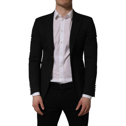 Dolce & Gabbana Black Polyester Single Breasted Blazer Jacket