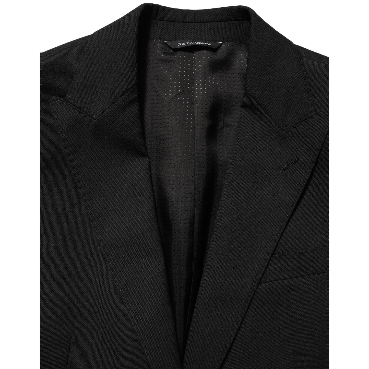 Dolce & Gabbana Black Polyester Single Breasted Blazer Jacket