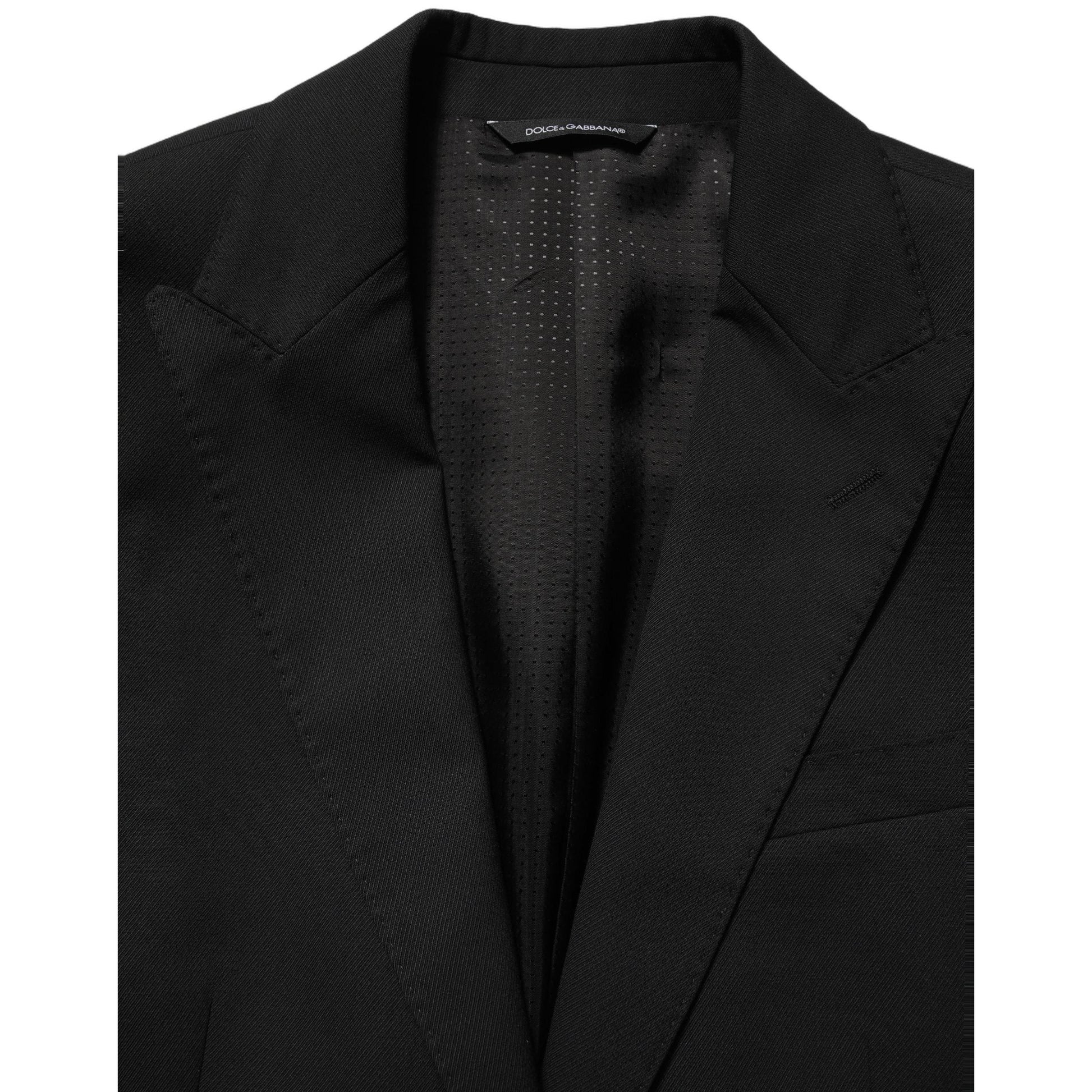 Dolce & Gabbana Black Polyester Single Breasted Blazer Jacket