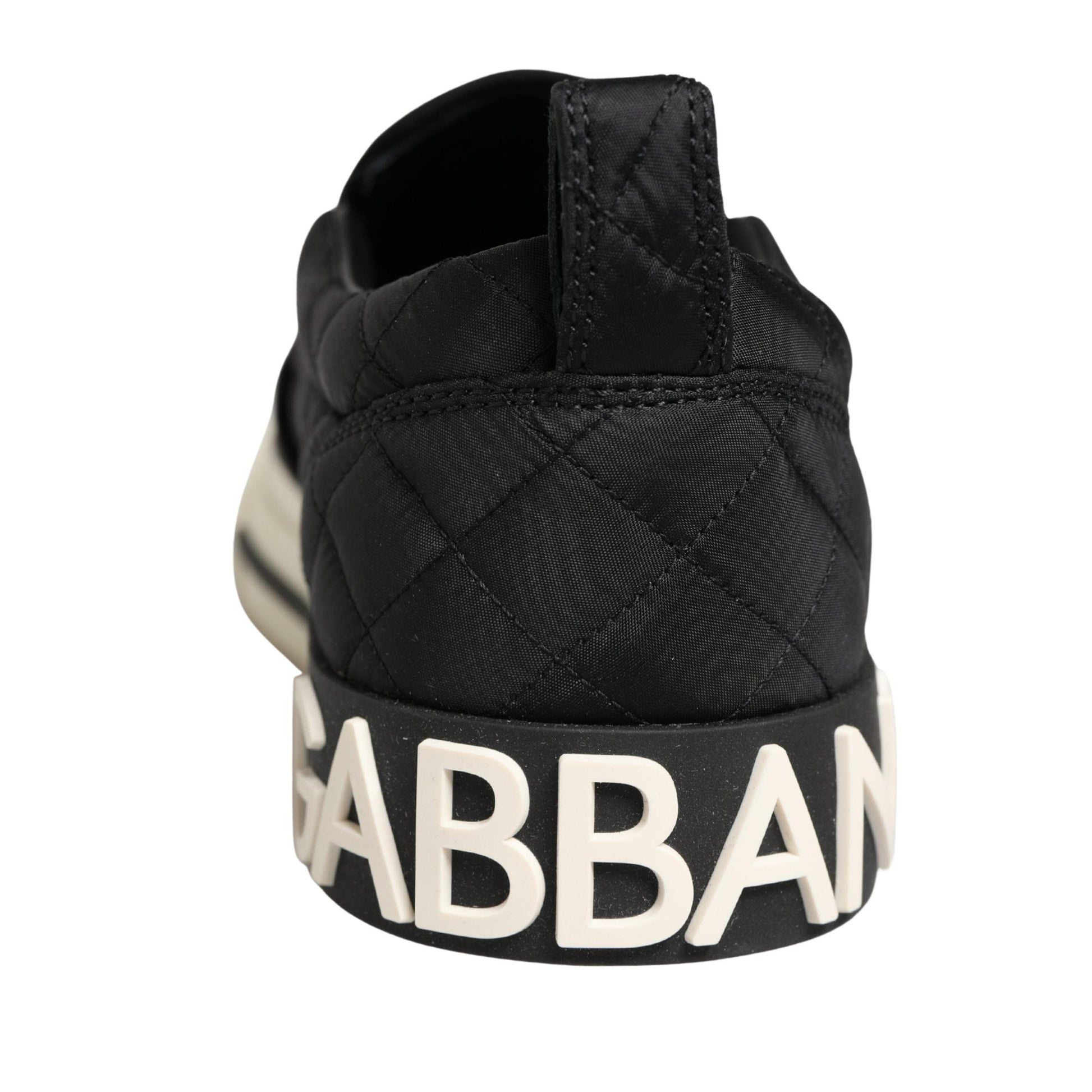 Dolce & Gabbana Black Quilted Slip On Low Top Sneakers Shoes