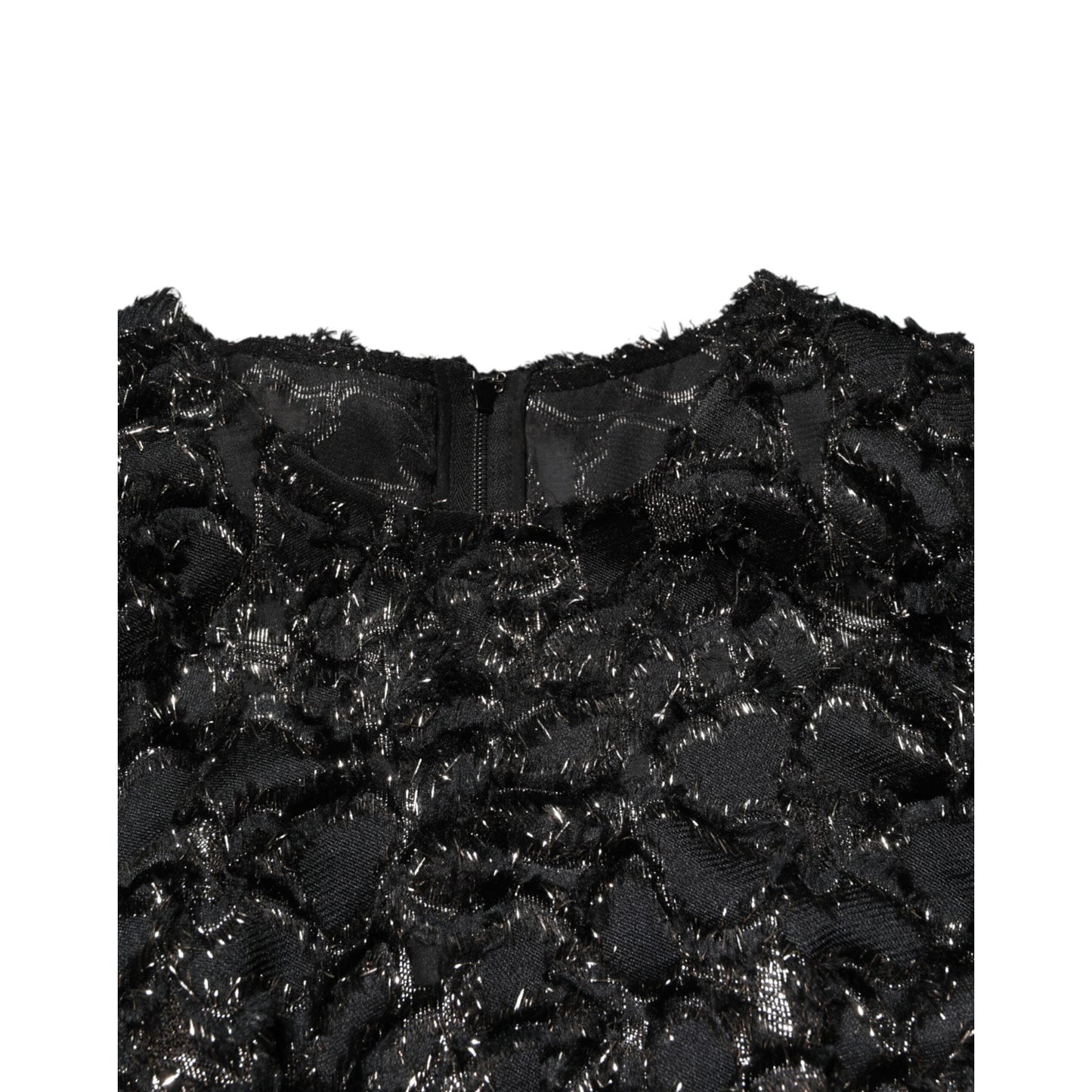 Dolce & Gabbana Black Sequin Bouclé Tweed Sheath Dress
