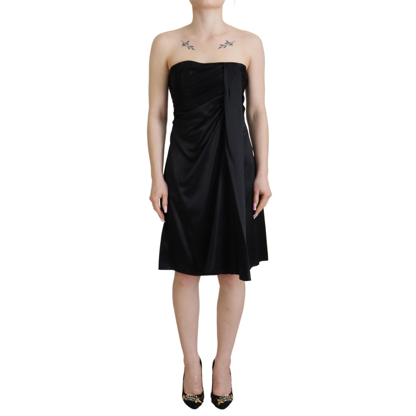 Dolce & Gabbana Black Silk Shift Short Mini Party Dress