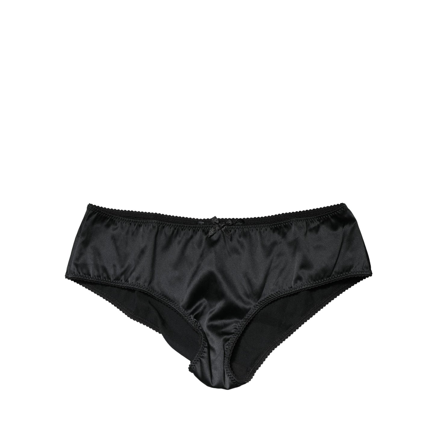 Dolce & Gabbana Black Silk Stretch Mid Waist Brief Panty Underwear