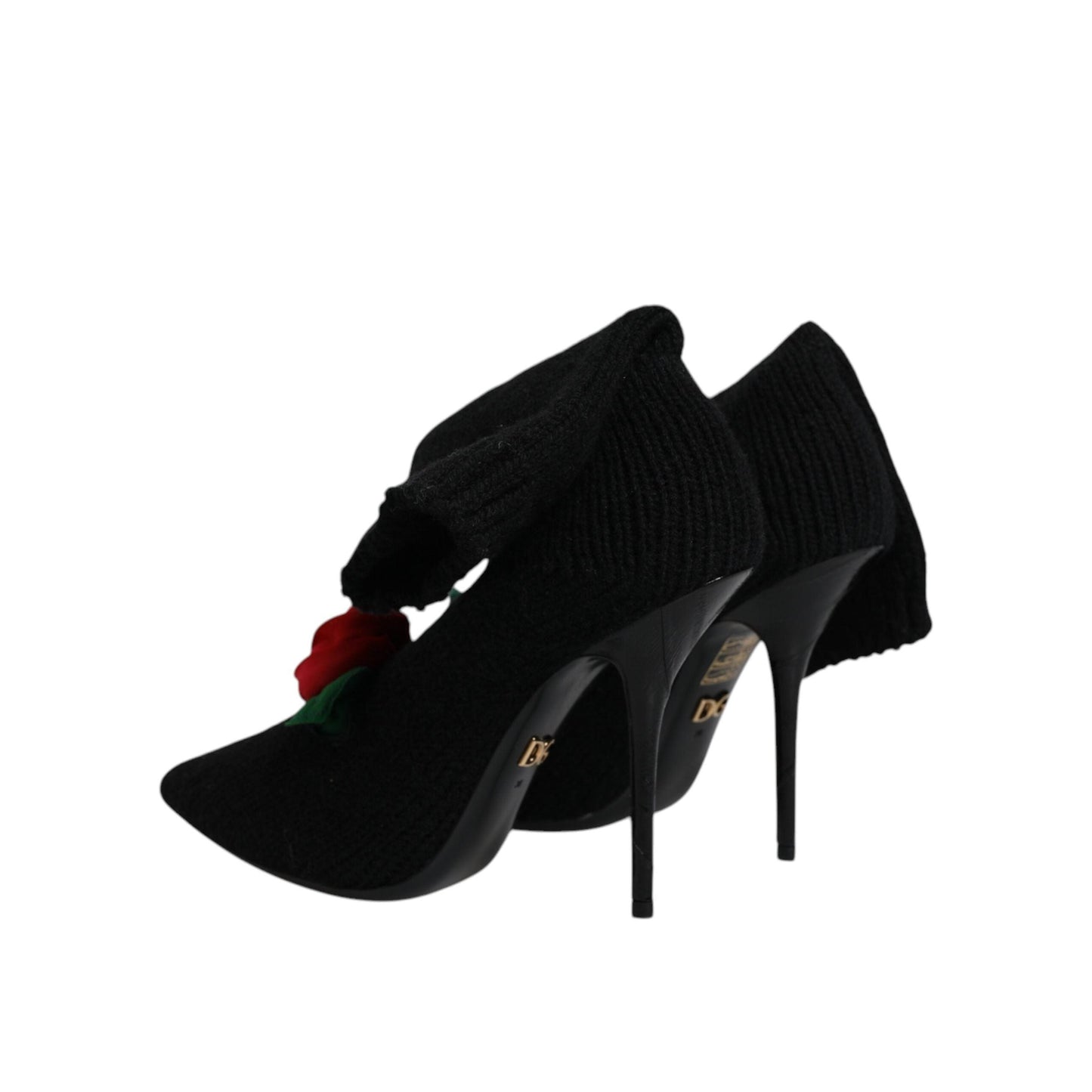 Dolce & Gabbana Black Stiletto Heels Mid Calf Boots Shoes